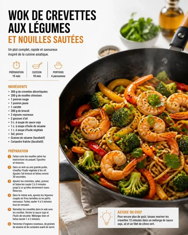 Plat de wok grill savoureux au restaurant Le Festin à Chalon-sur-Saône