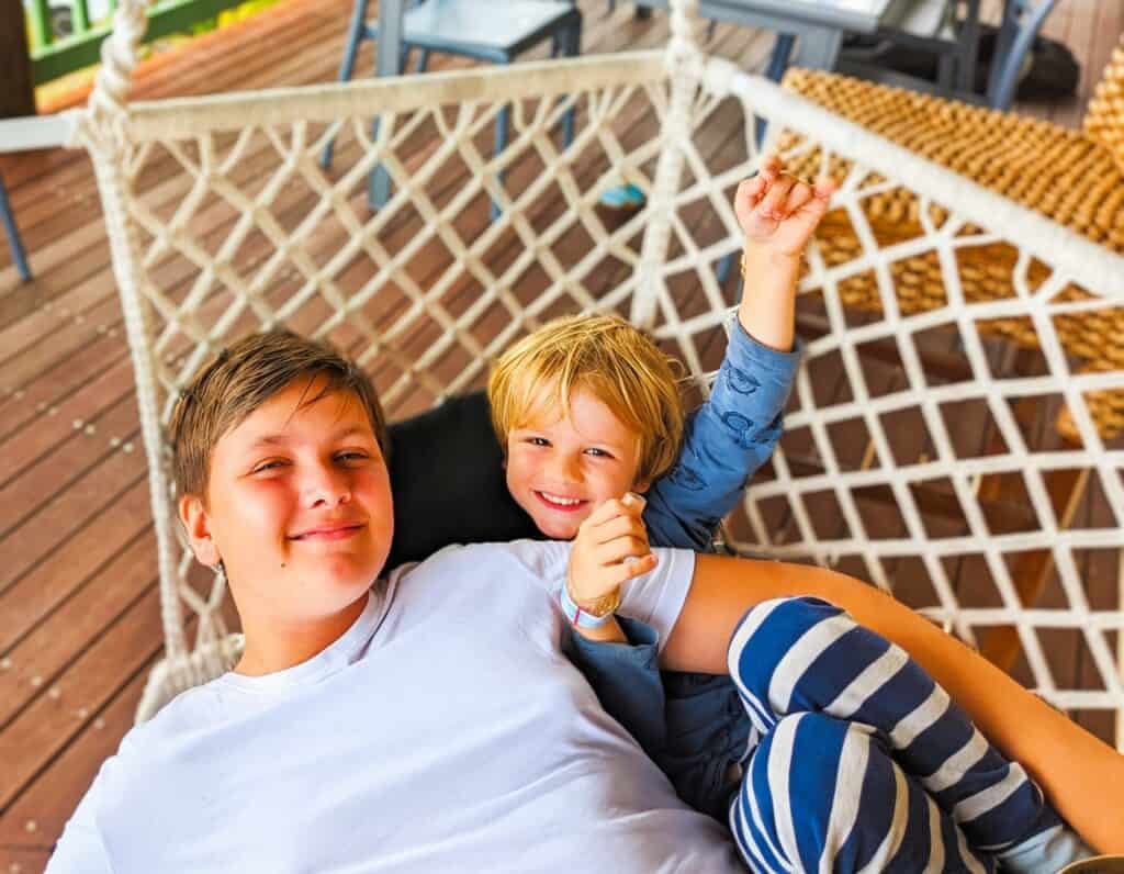 Family enjoying beachfront holiday at Orchid Blue K'Gari.