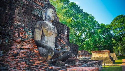 Façade de temple à Sukhothai