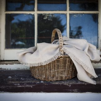 Linen Textured Herringbone Weave Throw