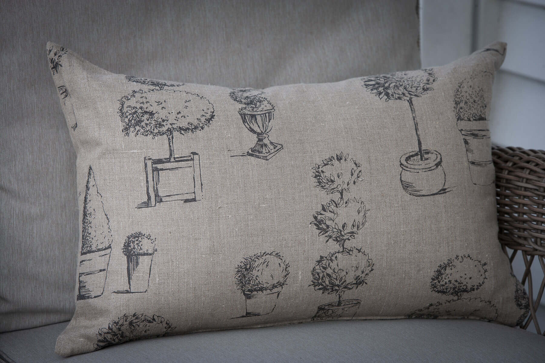 Topiary Linen Cushion Cover: Sold out. - Image 2