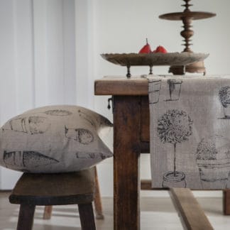 Topiary Linen Table Runner