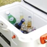 camping cooler full of drinks