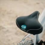 a mountain bike saddle upclose
