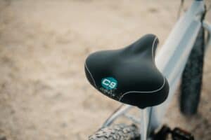 a mountain bike saddle upclose