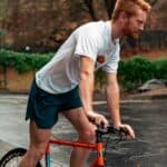 mountain bike shorts on bike