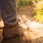 hiking boots on a trail