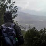 hiking in the rain