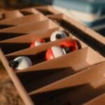 a fishing bobber set in tackle box