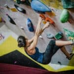 an indoor climbing setup