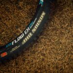 a mountain bike tire on the ground