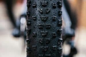 upclose mountain bike tire with tread