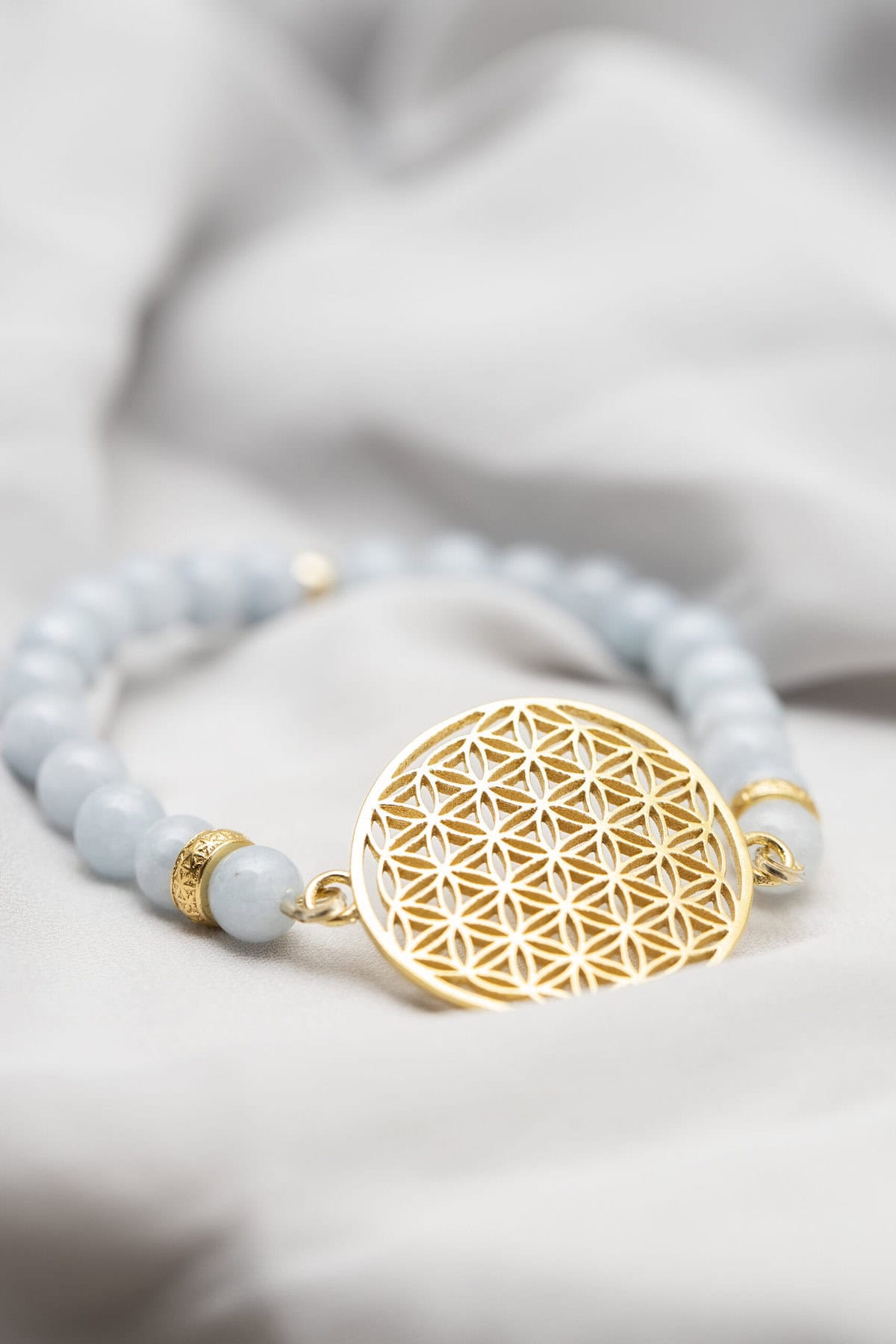 Flower Of Life Bracelet - Aquamarine