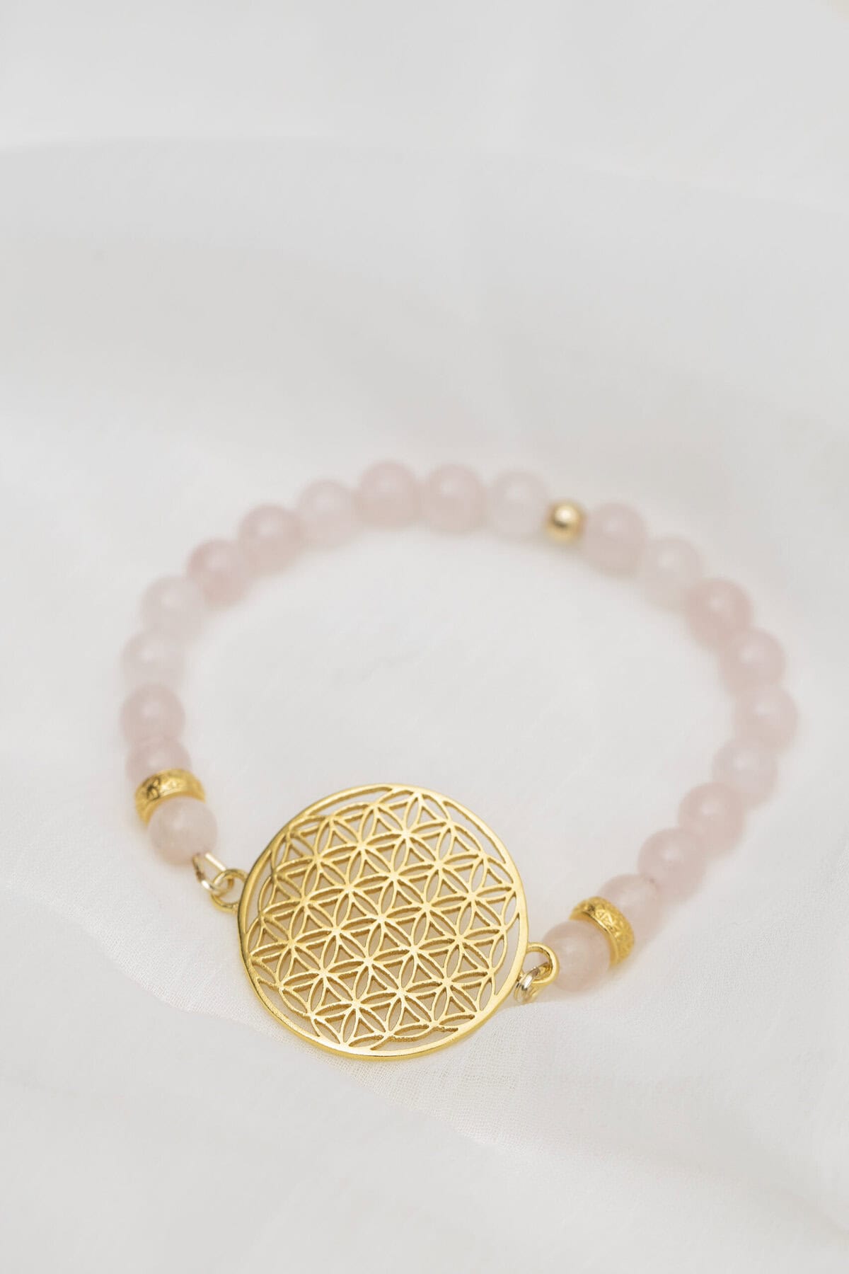 Flower Of Life Bracelet - Rose Quartz - Bild 2