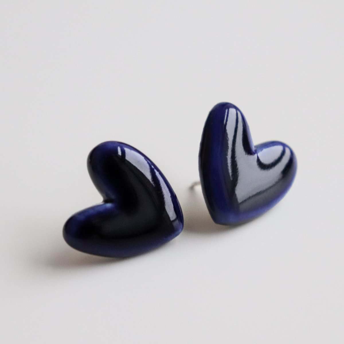 Porcelain Heart Studs -  Blue - Bild 3