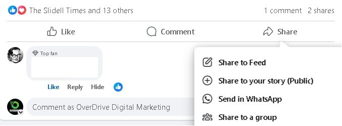 how to share to facebook group