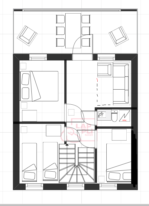 Villa Hiekkaranta upstears floor plan