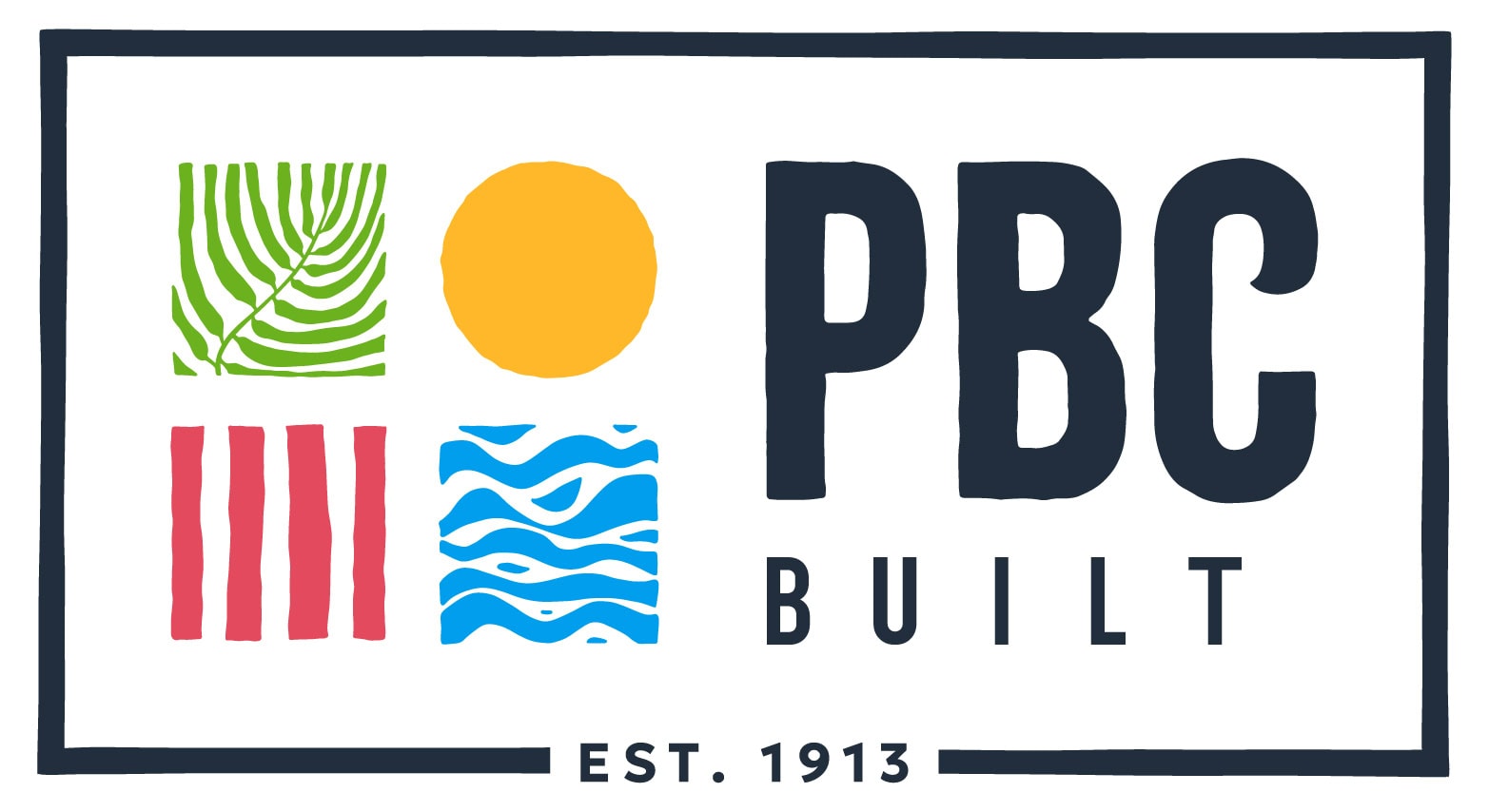 PBC Built logo with colorful geometric shapes and text.