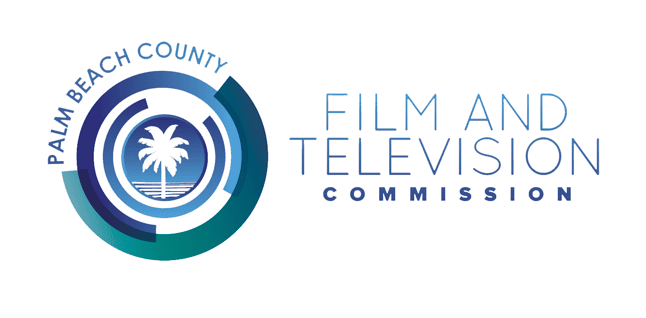 Palm Beach County Film and Television Commission logo with palm tree icon.