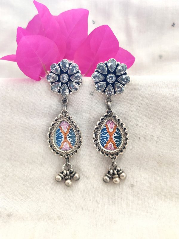 Hand Painted Glass Earrings