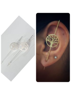 Gold Plated Tree of Life Ear Clips / Ear Cuffs (Pair)