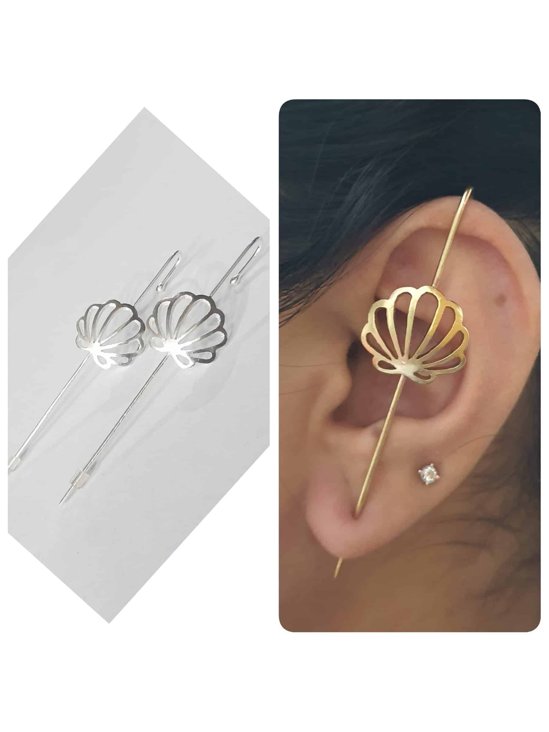 Flower Ear Clips / Ear Cuffs (Pair)