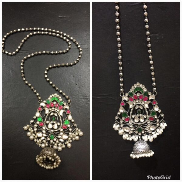 Kundan Jhumka Necklace - Image 7