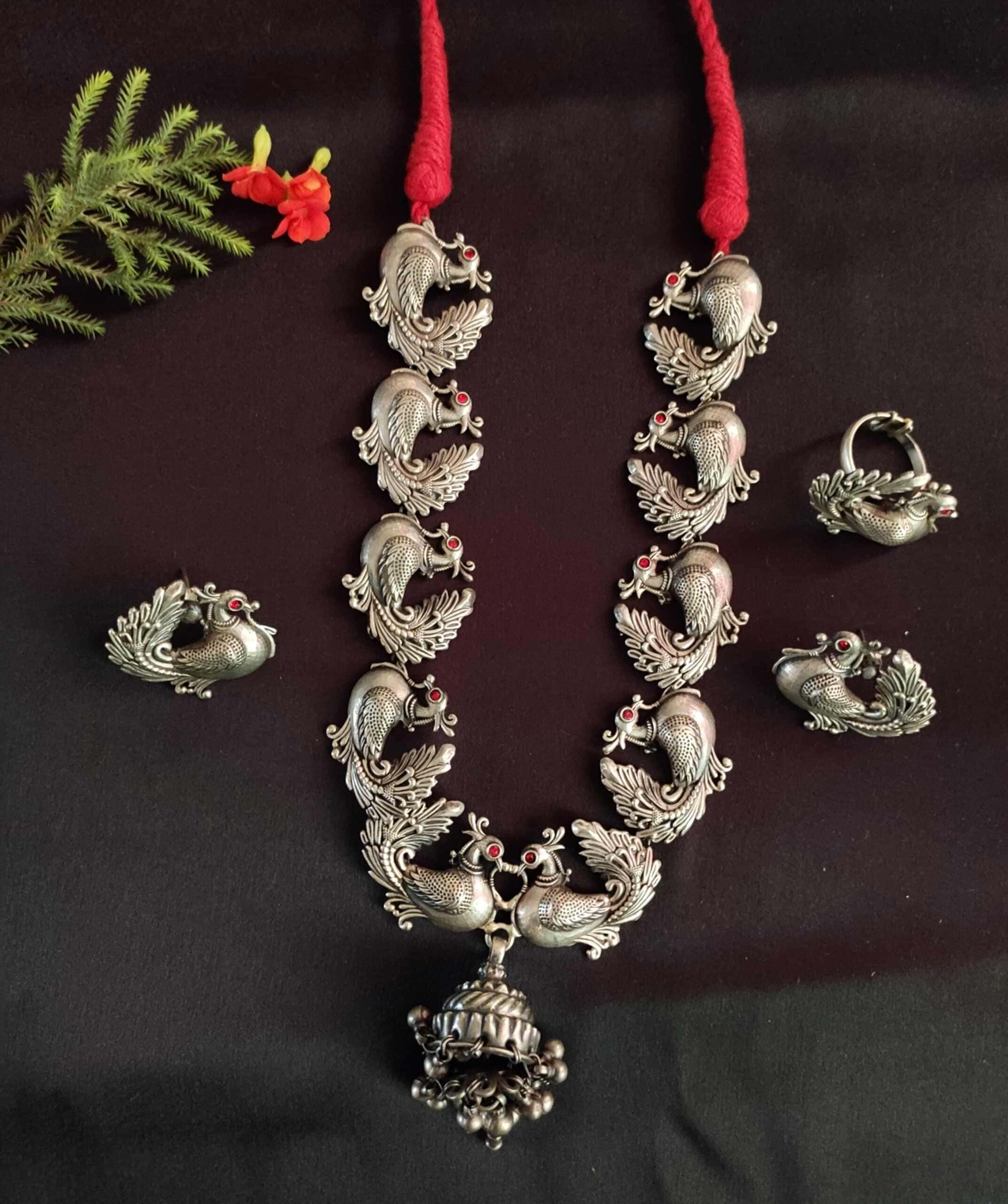 Peacock Set (Necklace + Ring + Earrings)