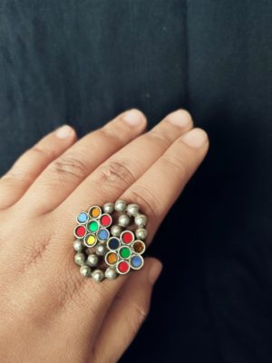 Multicolored Glass Ring