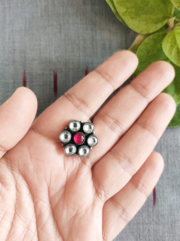 Kundan Flower Ring - Image 2
