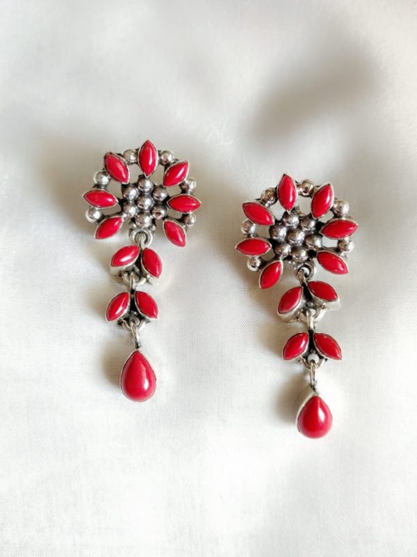 Cut Stone Drops - Coral