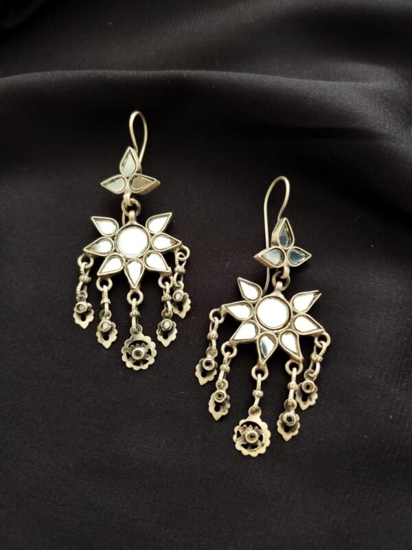 White Glass Earrings