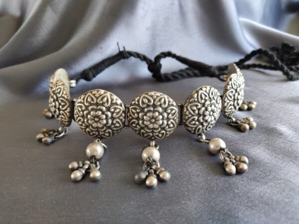 Flower Motif Choker (Black) - Image 2
