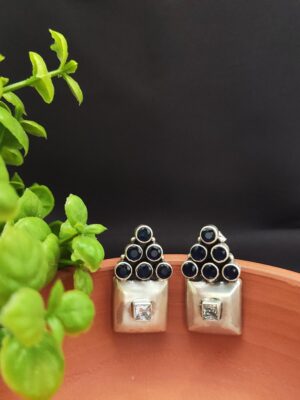 Geometric Sapphire Studs