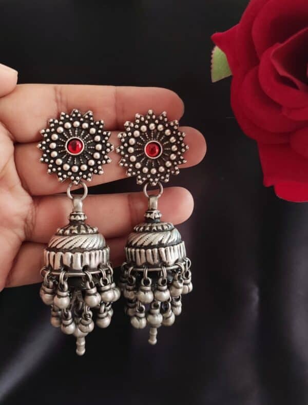 (On PRE-ORDER) Bestselling Signature Vintage Jhumkas Red - Image 6