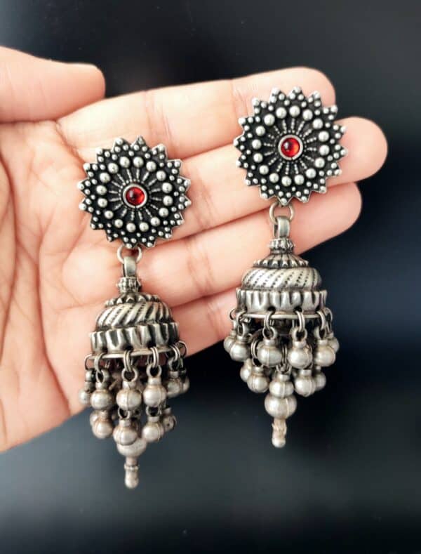 (On PRE-ORDER) Bestselling Signature Vintage Jhumkas Red - Image 8