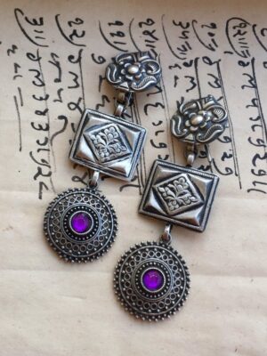 Purple Tribal Danglers