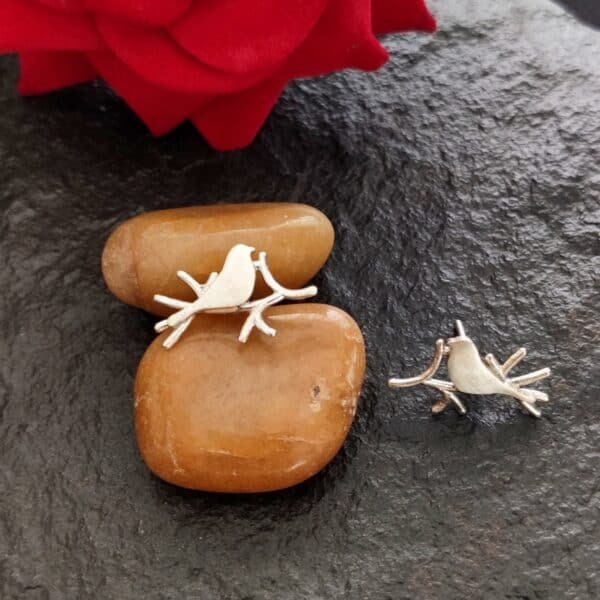 Papeeha Bird Collection - Bird and Branches Studs - Image 2