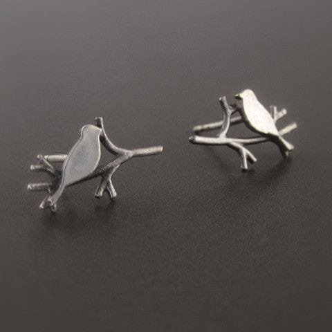 Papeeha Bird Collection - Bird and Branches Studs - Image 3