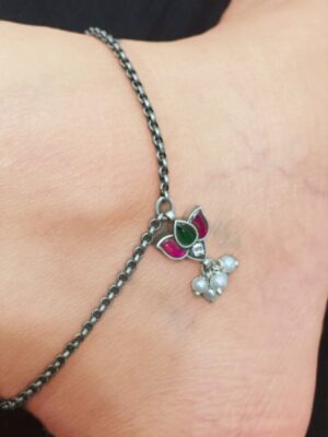 Kundan Lotus Anklet