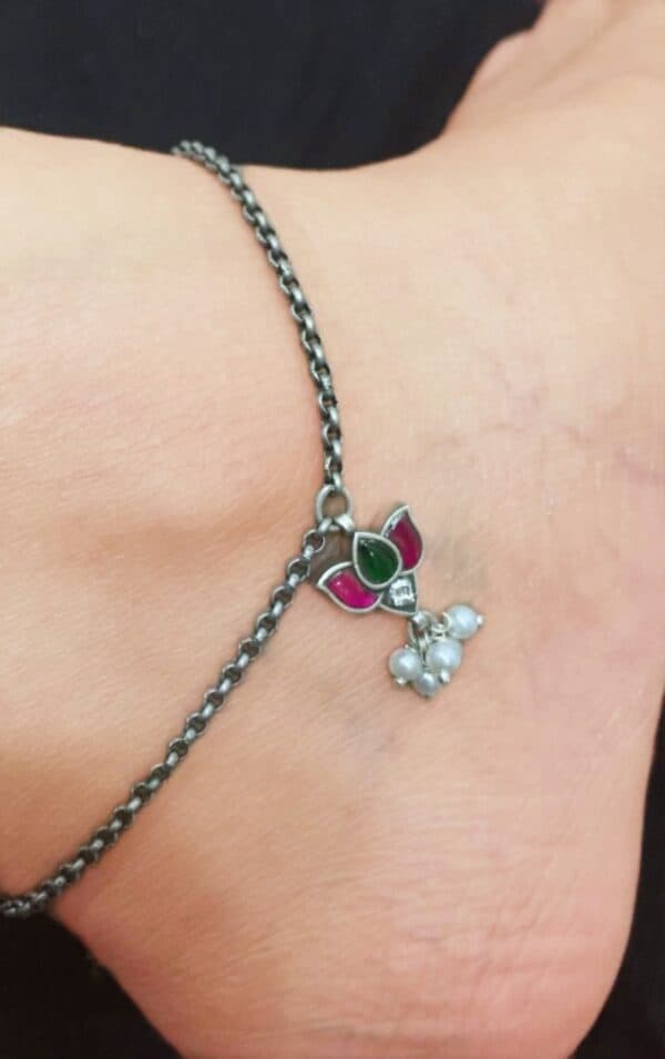 Kundan Lotus Anklet