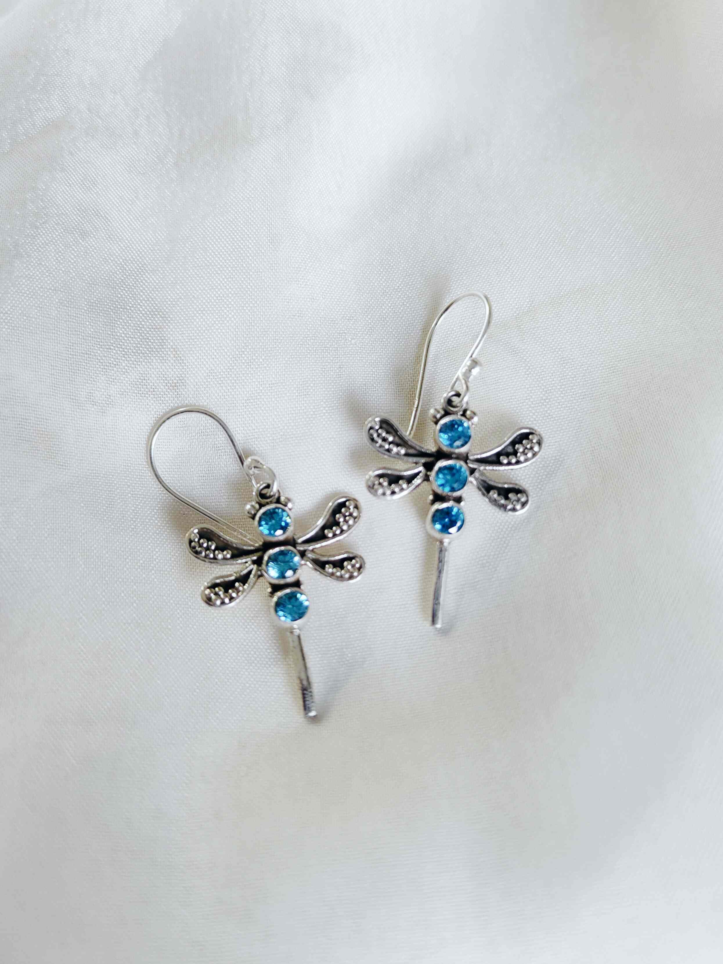 Papeeha’s Signature Dragonfly Earrings – Aqua