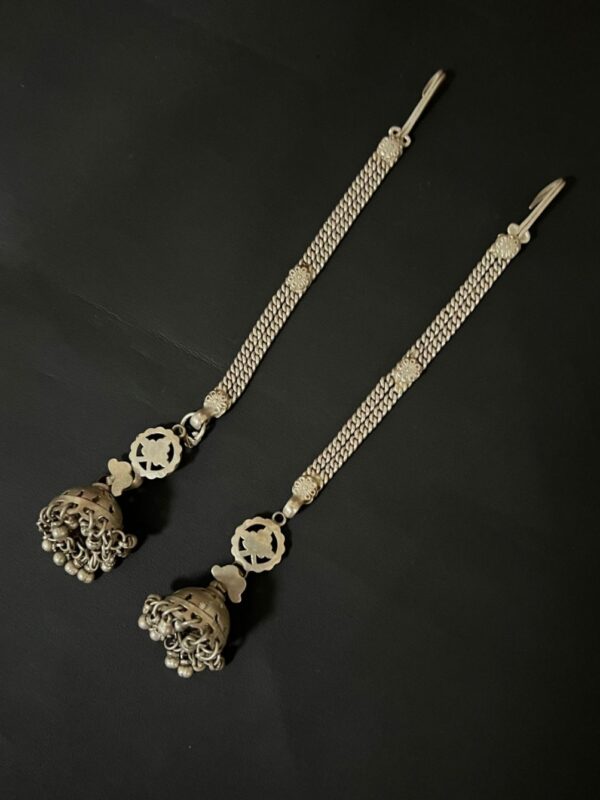 Vintage Jhumka with Attached Earchains - Image 4