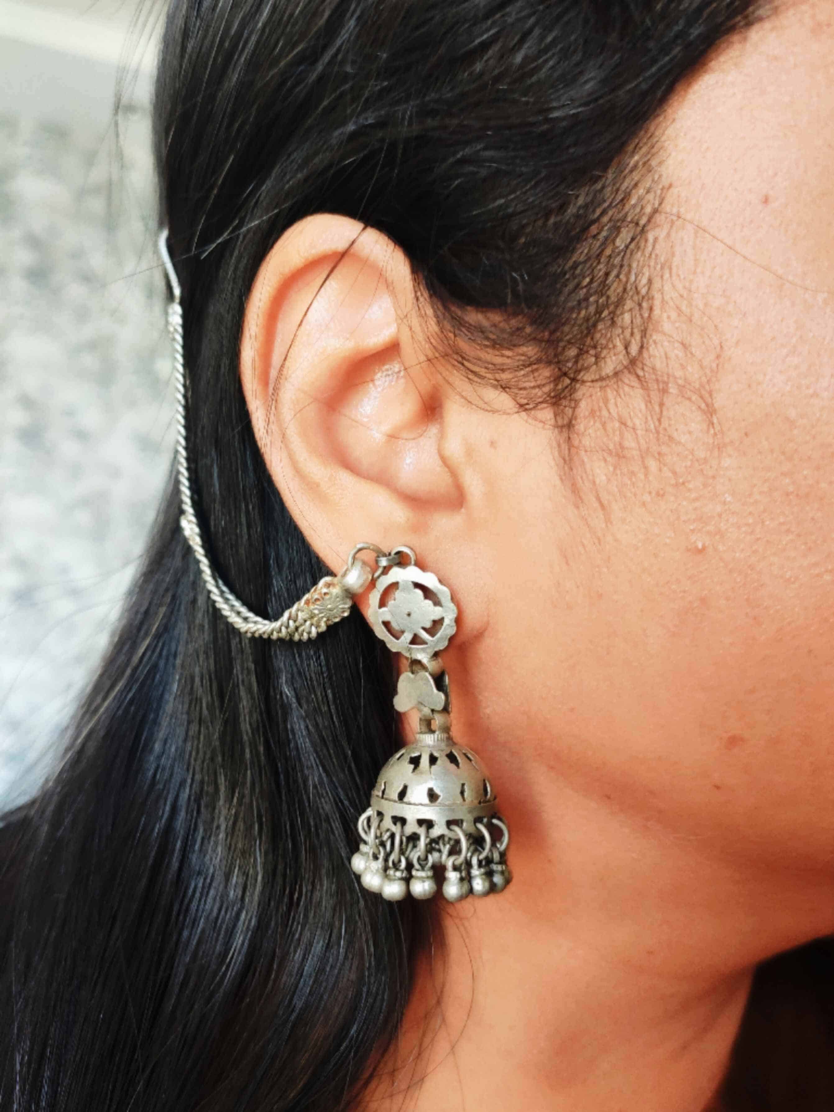 Vintage Jhumka with Attached Earchains