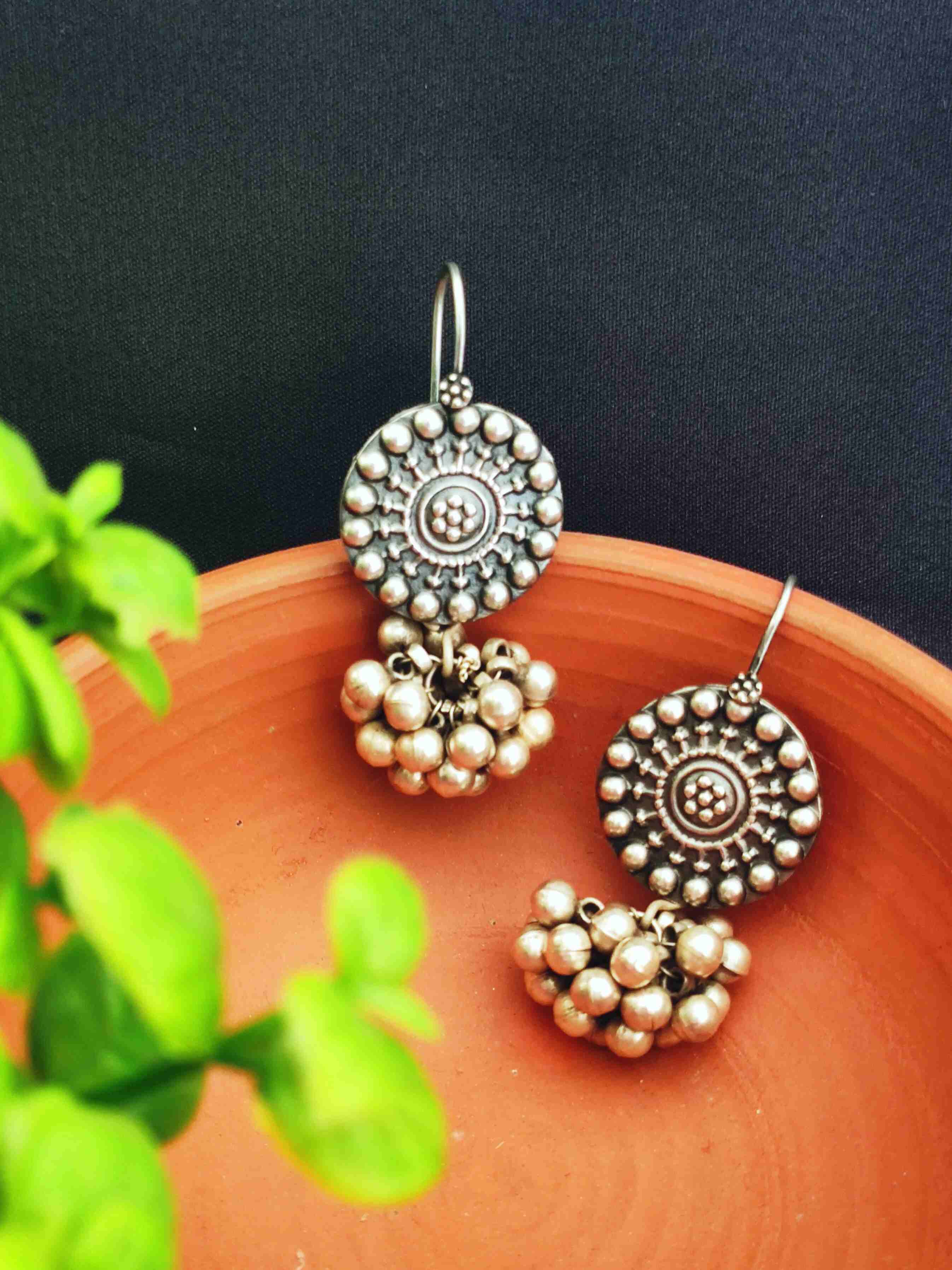 Aabhaa - Ghungroo Bunch Earrings - Just Silver :) - Image 3