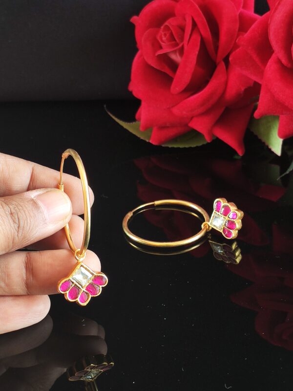 Kundan Bali- Pink - Image 2