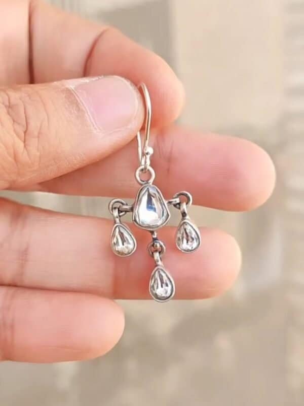 Kundan Drops - Pure kundan set in Silver :) - Image 2
