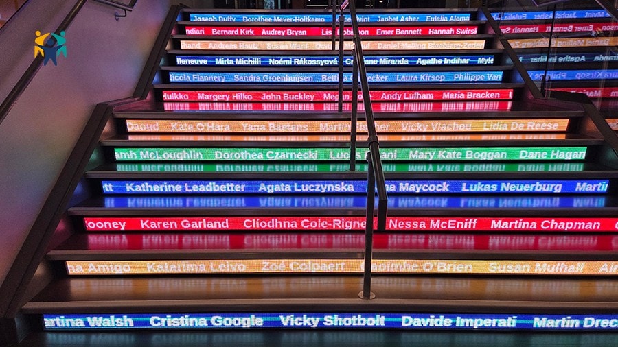 Presentation slide reading “Trusted Adults in Children’s Online Lives” with the Google logo, digital safety icons, and a laptop and smartphone on screen.