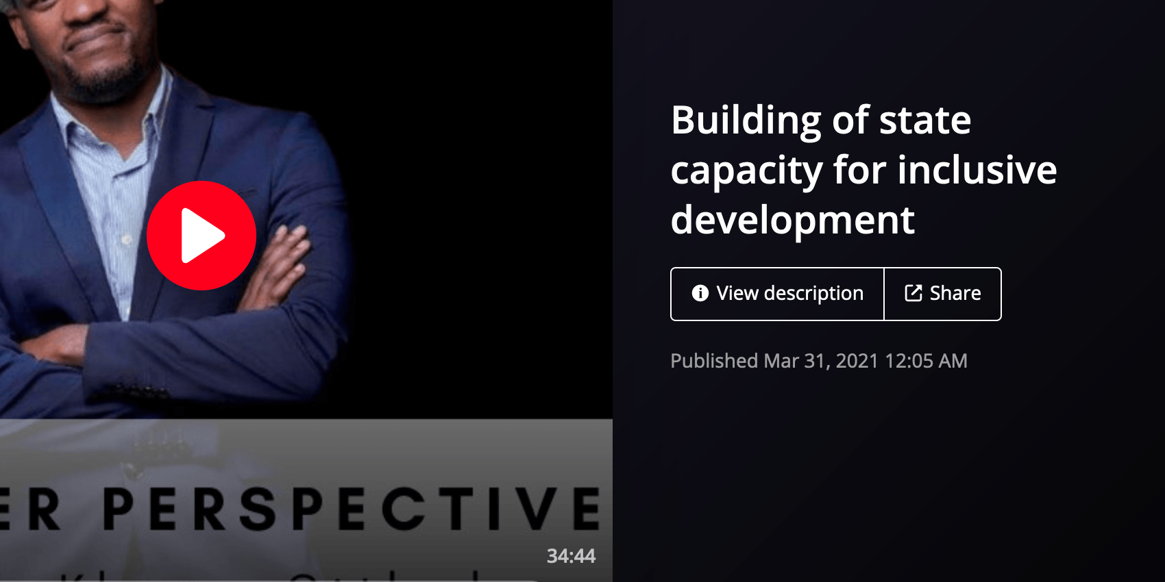 Listen | Building State Capacity for Inclusive Development