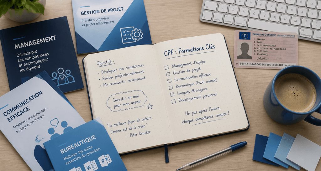 idée formation cpf carnet to-do list sur bureau